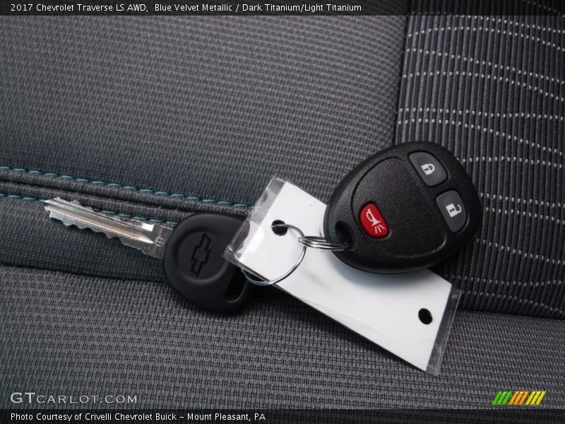 Blue Velvet Metallic / Dark Titanium/Light Titanium 2017 Chevrolet Traverse LS AWD