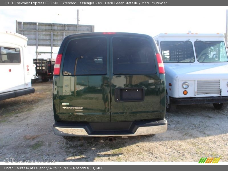 Dark Green Metallic / Medium Pewter 2011 Chevrolet Express LT 3500 Extended Passenger Van