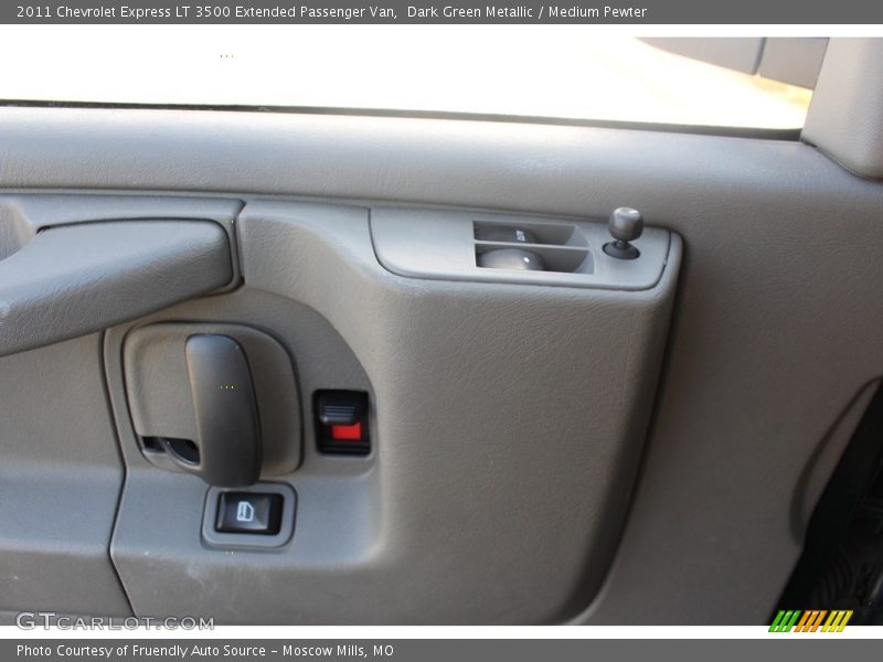 Dark Green Metallic / Medium Pewter 2011 Chevrolet Express LT 3500 Extended Passenger Van
