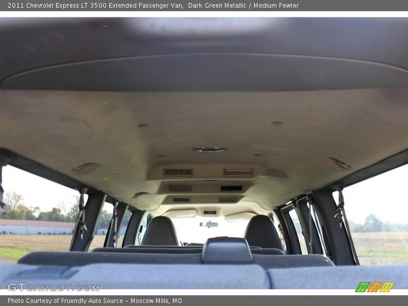 Dark Green Metallic / Medium Pewter 2011 Chevrolet Express LT 3500 Extended Passenger Van