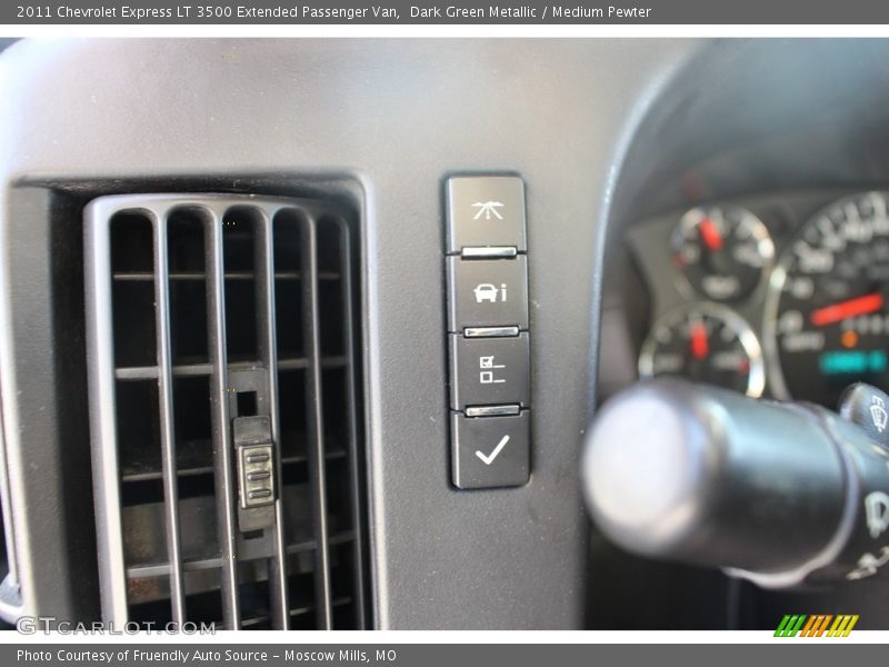Dark Green Metallic / Medium Pewter 2011 Chevrolet Express LT 3500 Extended Passenger Van