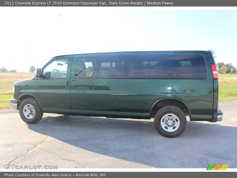 Dark Green Metallic / Medium Pewter 2011 Chevrolet Express LT 3500 Extended Passenger Van