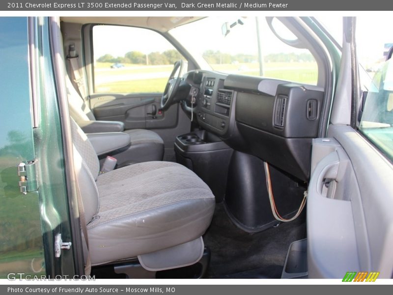 Dark Green Metallic / Medium Pewter 2011 Chevrolet Express LT 3500 Extended Passenger Van
