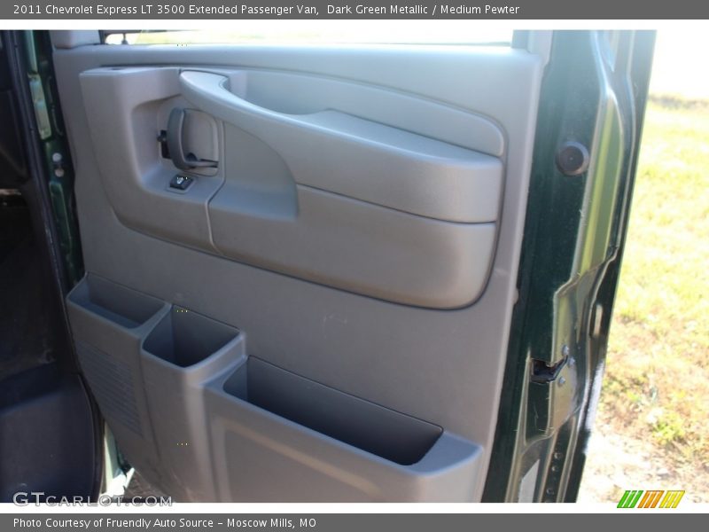 Dark Green Metallic / Medium Pewter 2011 Chevrolet Express LT 3500 Extended Passenger Van