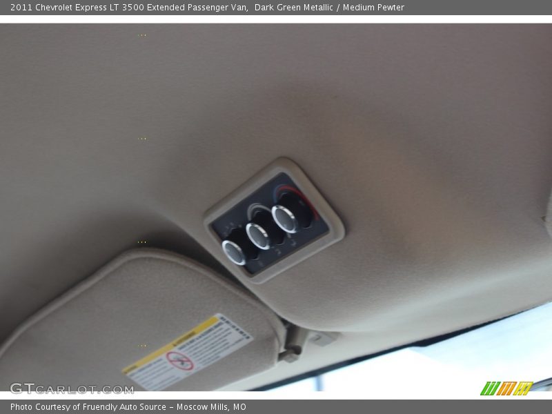 Dark Green Metallic / Medium Pewter 2011 Chevrolet Express LT 3500 Extended Passenger Van