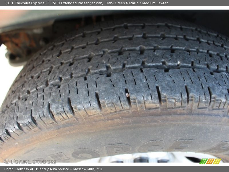 Dark Green Metallic / Medium Pewter 2011 Chevrolet Express LT 3500 Extended Passenger Van
