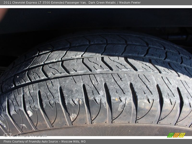 Dark Green Metallic / Medium Pewter 2011 Chevrolet Express LT 3500 Extended Passenger Van