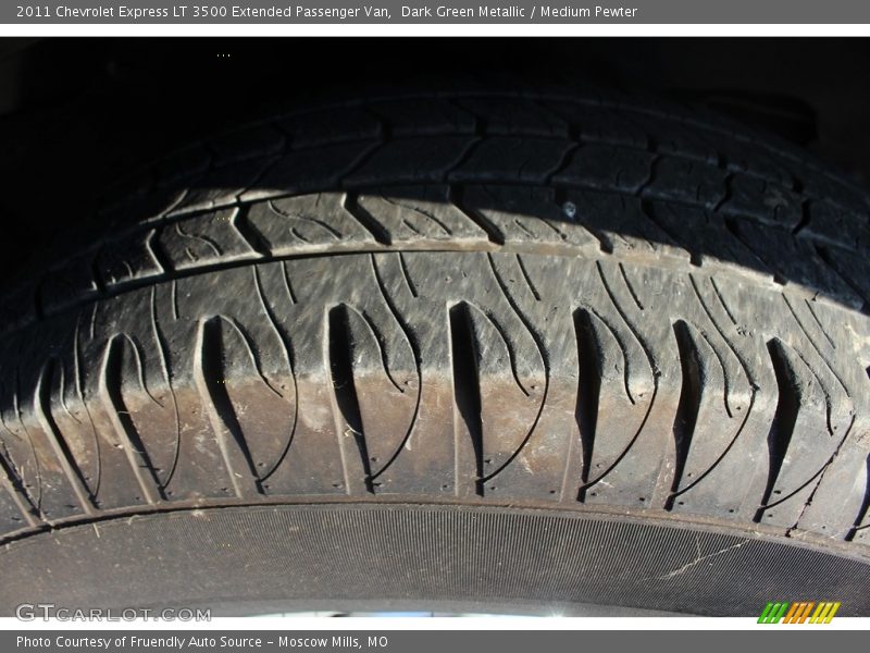 Dark Green Metallic / Medium Pewter 2011 Chevrolet Express LT 3500 Extended Passenger Van