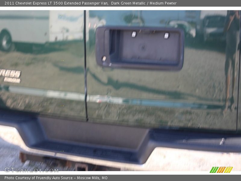 Dark Green Metallic / Medium Pewter 2011 Chevrolet Express LT 3500 Extended Passenger Van