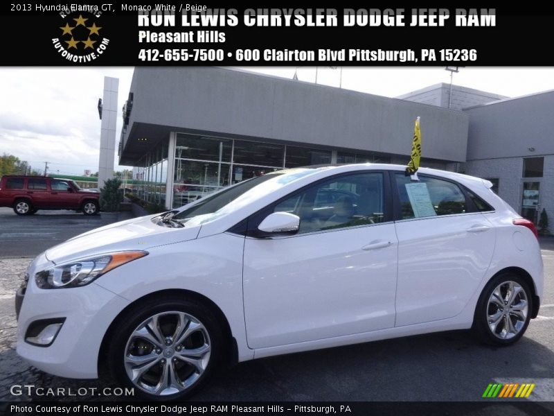 Monaco White / Beige 2013 Hyundai Elantra GT