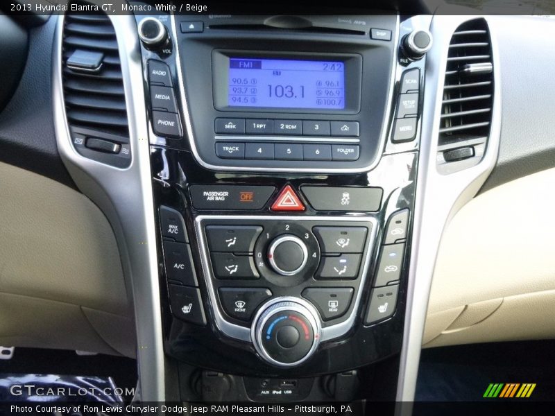 Monaco White / Beige 2013 Hyundai Elantra GT