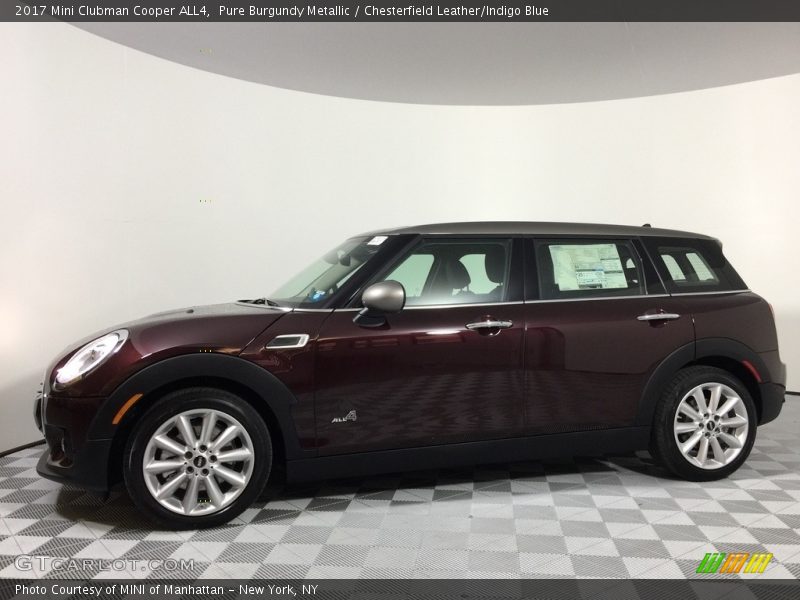 Pure Burgundy Metallic / Chesterfield Leather/Indigo Blue 2017 Mini Clubman Cooper ALL4