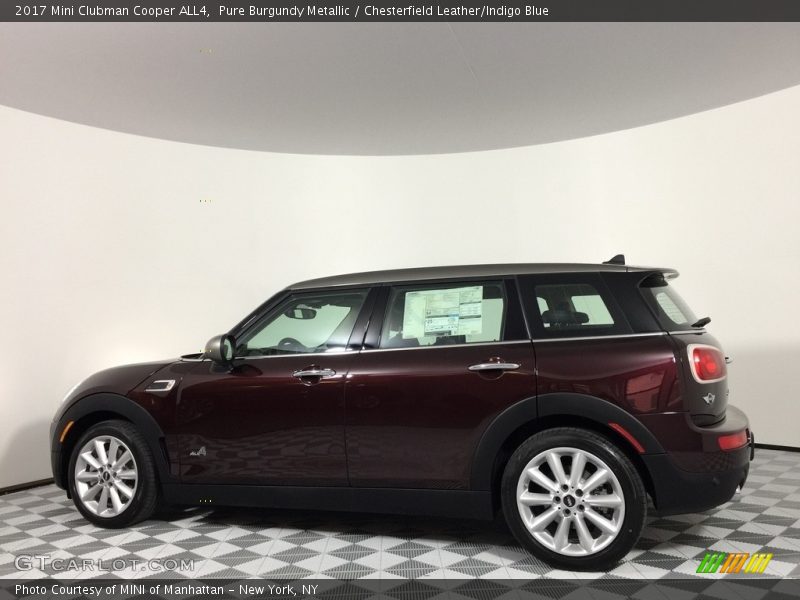 Pure Burgundy Metallic / Chesterfield Leather/Indigo Blue 2017 Mini Clubman Cooper ALL4