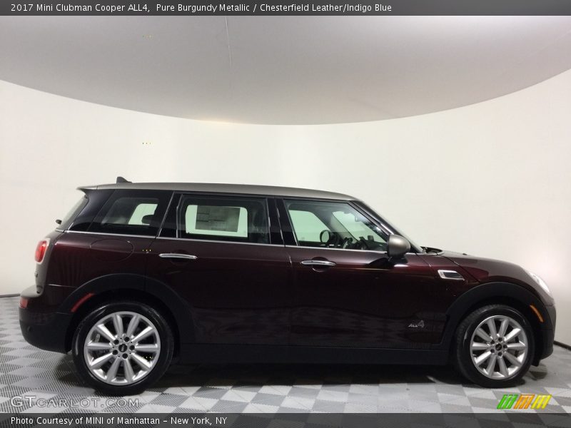 Pure Burgundy Metallic / Chesterfield Leather/Indigo Blue 2017 Mini Clubman Cooper ALL4