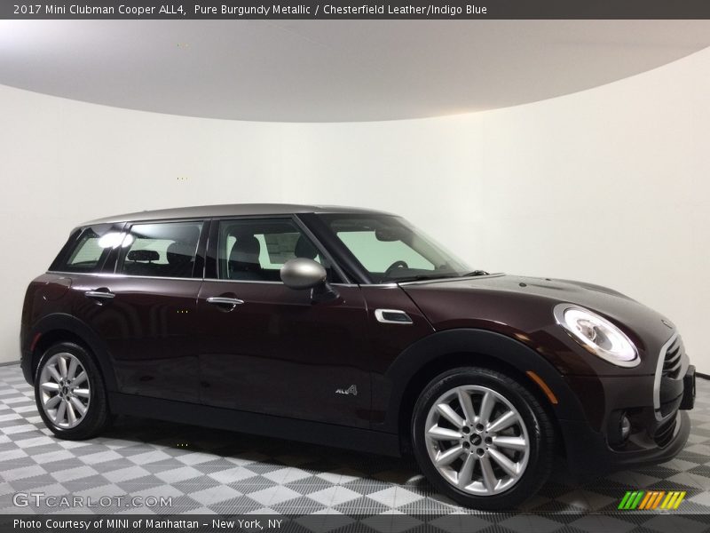 Pure Burgundy Metallic / Chesterfield Leather/Indigo Blue 2017 Mini Clubman Cooper ALL4