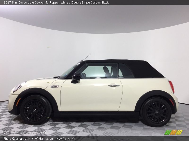 Pepper White / Double Stripe Carbon Black 2017 Mini Convertible Cooper S