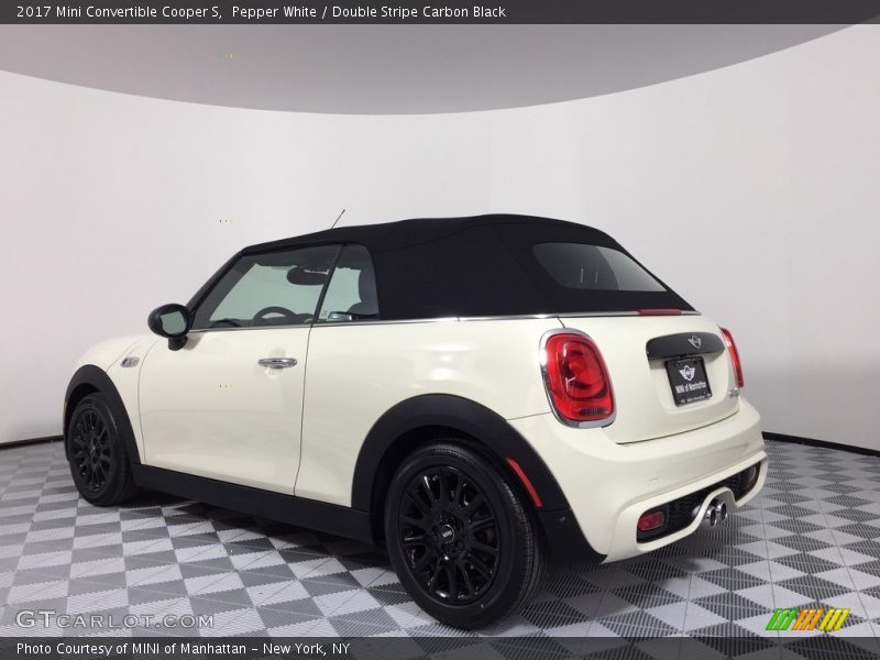 Pepper White / Double Stripe Carbon Black 2017 Mini Convertible Cooper S