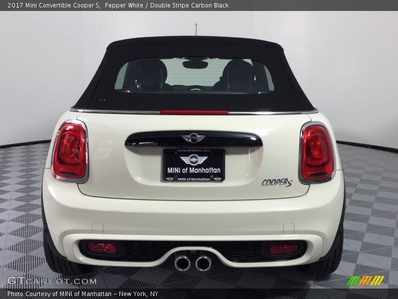 Pepper White / Double Stripe Carbon Black 2017 Mini Convertible Cooper S