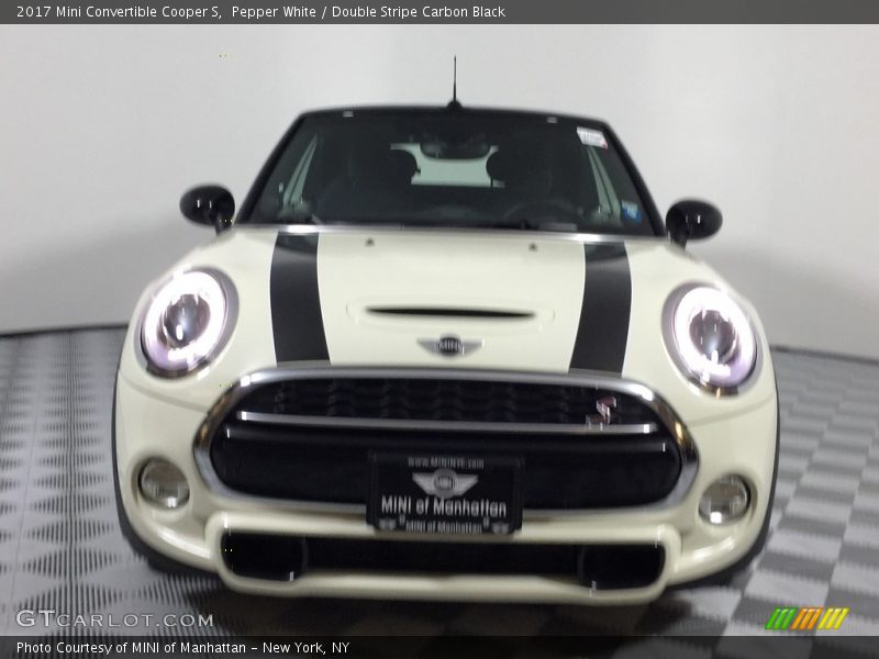 Pepper White / Double Stripe Carbon Black 2017 Mini Convertible Cooper S
