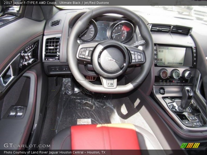 Ultimate Black / Jet/Red Duotone 2017 Jaguar F-TYPE R AWD Coupe