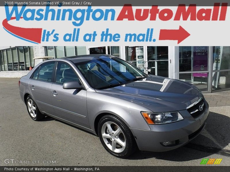 Steel Gray / Gray 2008 Hyundai Sonata Limited V6