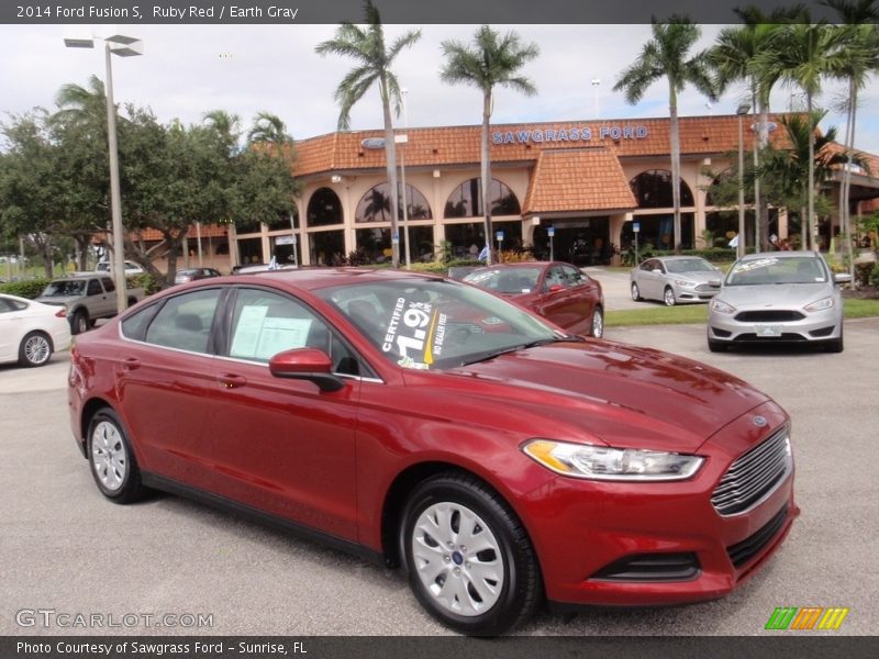 Ruby Red / Earth Gray 2014 Ford Fusion S