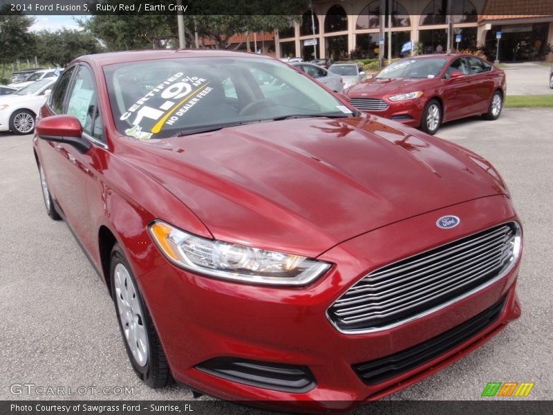 Ruby Red / Earth Gray 2014 Ford Fusion S