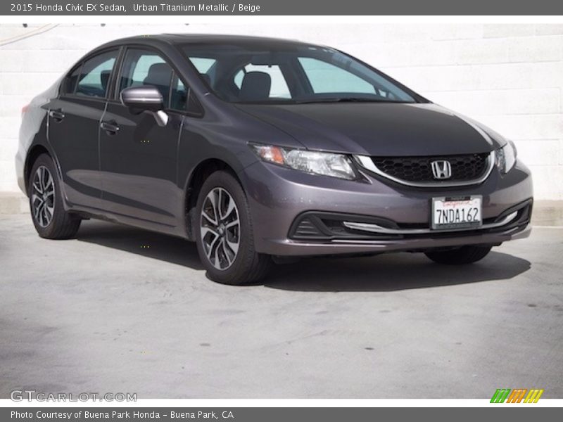 Urban Titanium Metallic / Beige 2015 Honda Civic EX Sedan