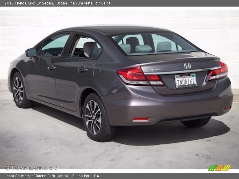 Urban Titanium Metallic / Beige 2015 Honda Civic EX Sedan