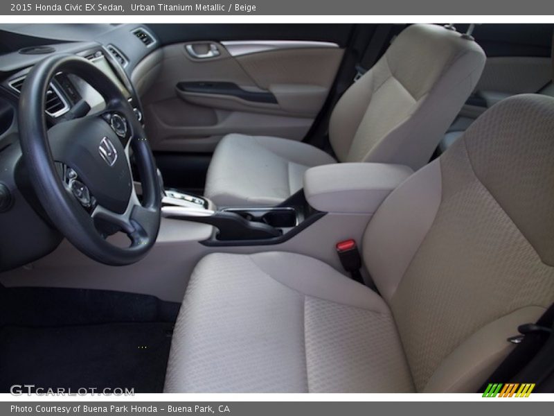 Urban Titanium Metallic / Beige 2015 Honda Civic EX Sedan