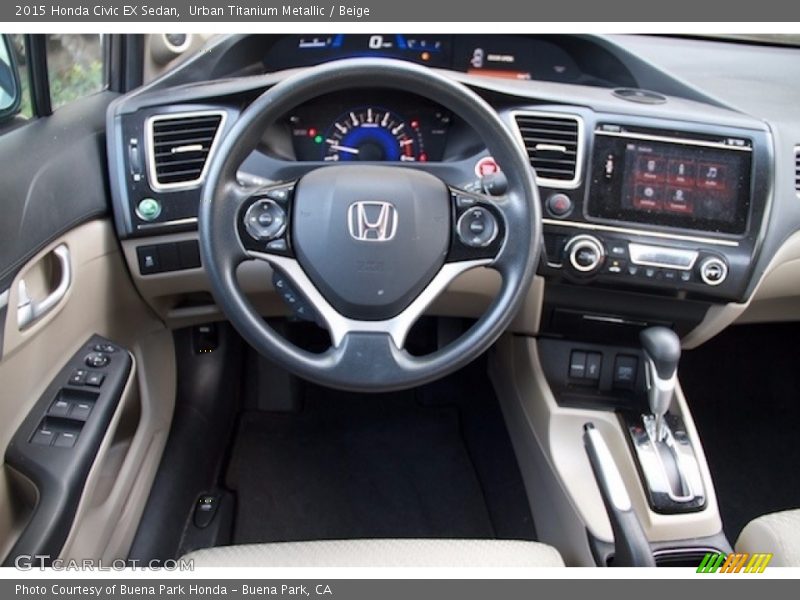 Urban Titanium Metallic / Beige 2015 Honda Civic EX Sedan