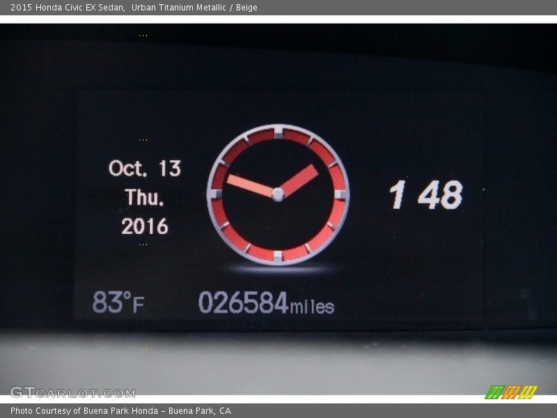 Urban Titanium Metallic / Beige 2015 Honda Civic EX Sedan