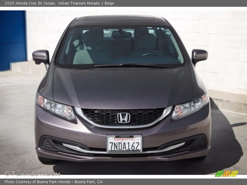 Urban Titanium Metallic / Beige 2015 Honda Civic EX Sedan