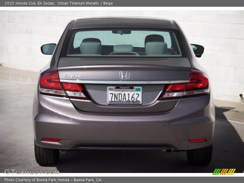 Urban Titanium Metallic / Beige 2015 Honda Civic EX Sedan