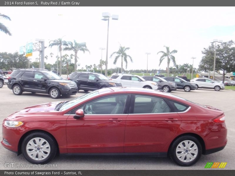 Ruby Red / Earth Gray 2014 Ford Fusion S