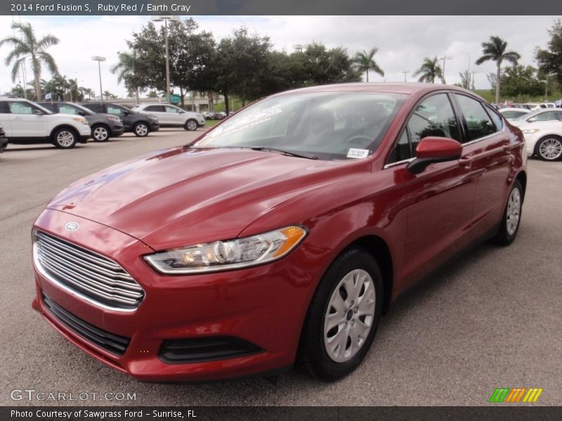 Ruby Red / Earth Gray 2014 Ford Fusion S