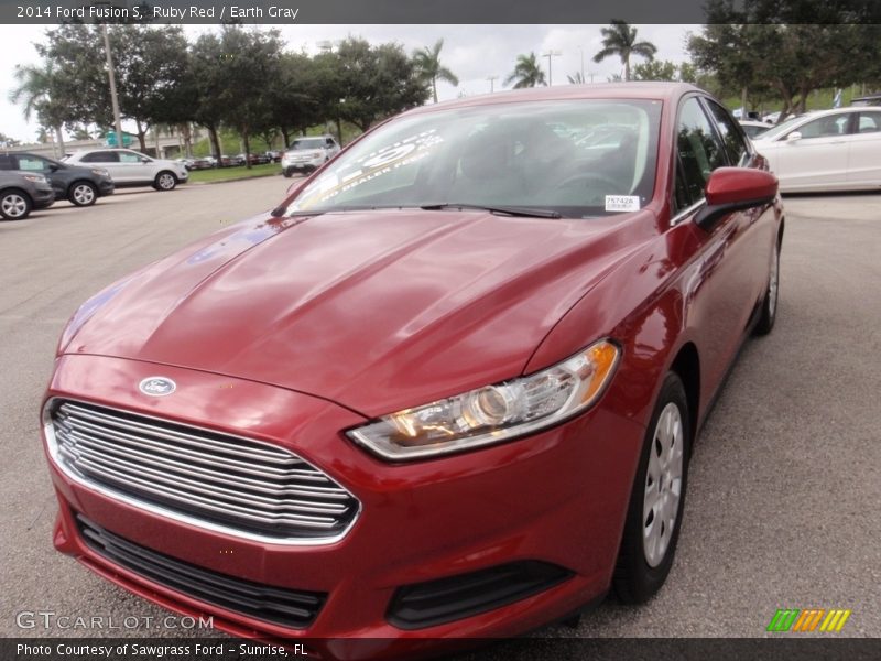 Ruby Red / Earth Gray 2014 Ford Fusion S