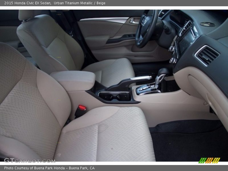 Urban Titanium Metallic / Beige 2015 Honda Civic EX Sedan