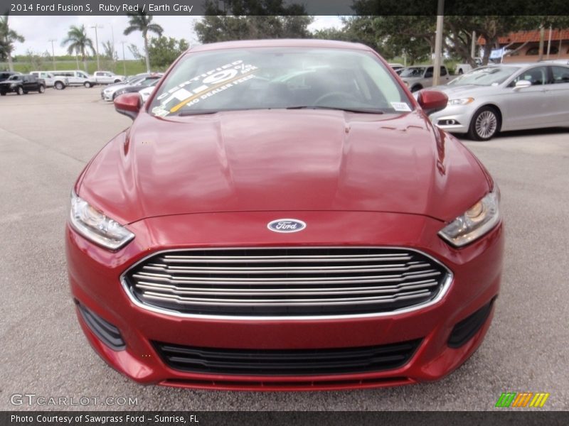 Ruby Red / Earth Gray 2014 Ford Fusion S