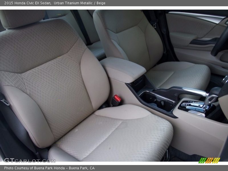 Urban Titanium Metallic / Beige 2015 Honda Civic EX Sedan
