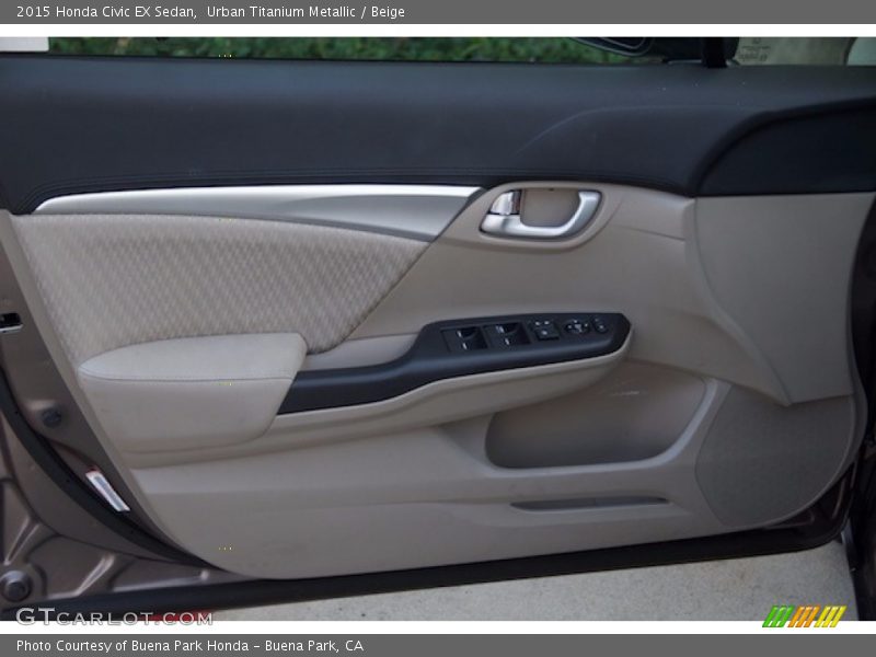 Urban Titanium Metallic / Beige 2015 Honda Civic EX Sedan