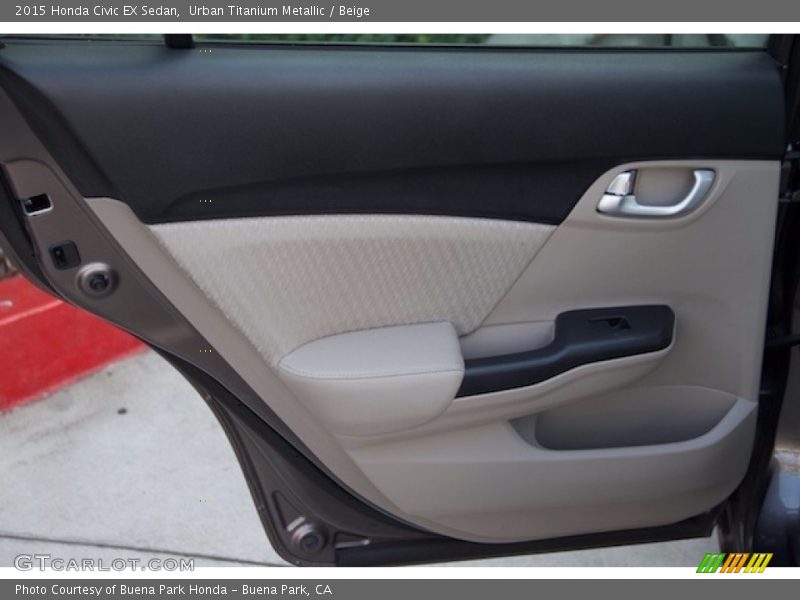 Urban Titanium Metallic / Beige 2015 Honda Civic EX Sedan