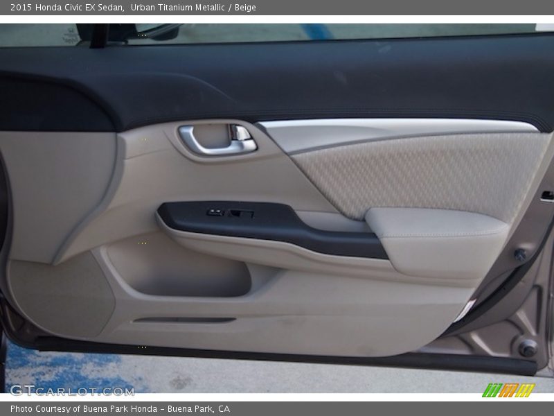 Urban Titanium Metallic / Beige 2015 Honda Civic EX Sedan