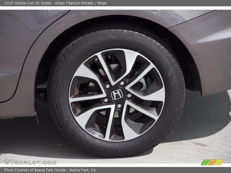 Urban Titanium Metallic / Beige 2015 Honda Civic EX Sedan