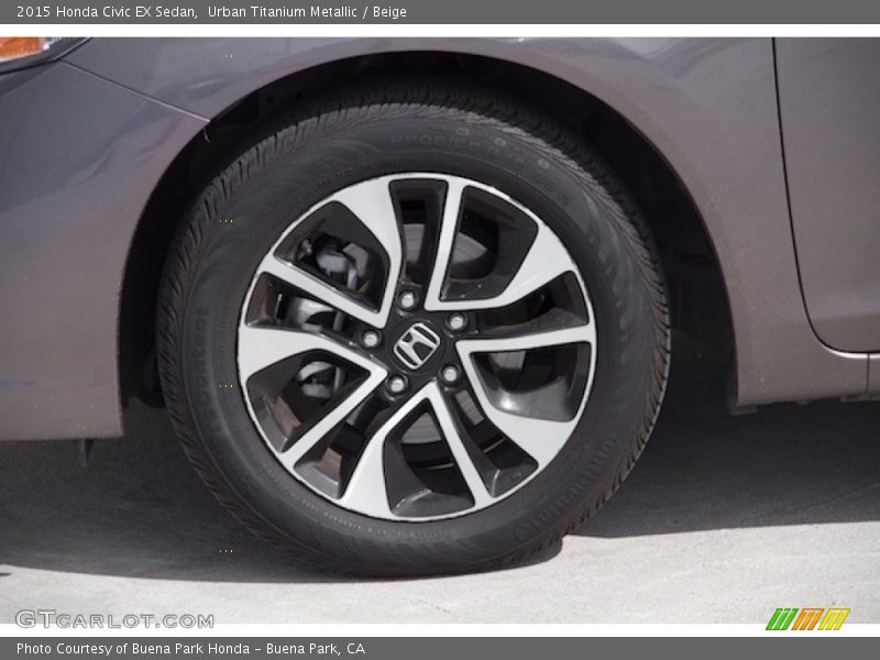 Urban Titanium Metallic / Beige 2015 Honda Civic EX Sedan