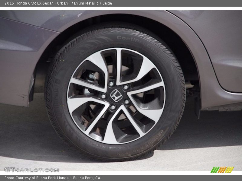 Urban Titanium Metallic / Beige 2015 Honda Civic EX Sedan
