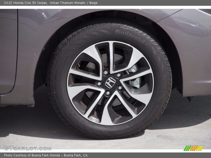 Urban Titanium Metallic / Beige 2015 Honda Civic EX Sedan