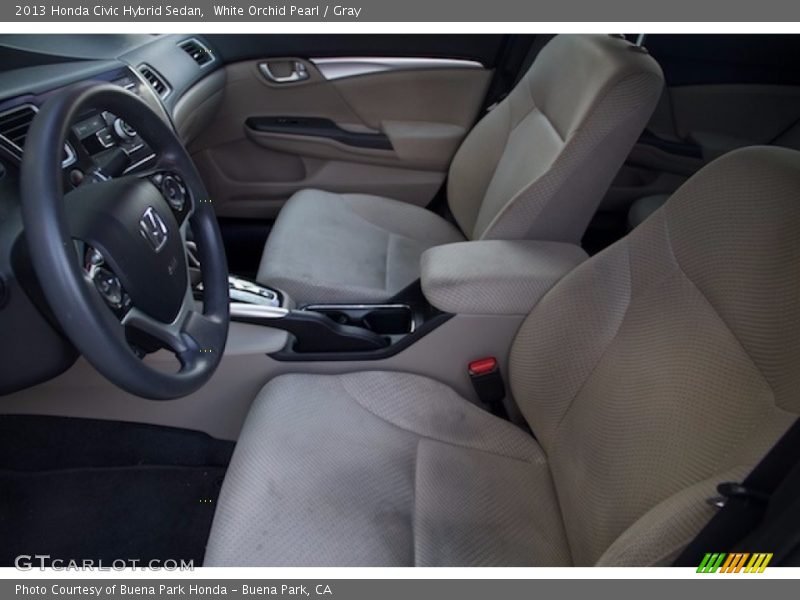 White Orchid Pearl / Gray 2013 Honda Civic Hybrid Sedan