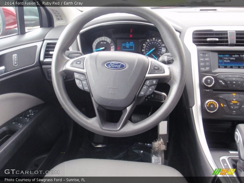 Ruby Red / Earth Gray 2014 Ford Fusion S