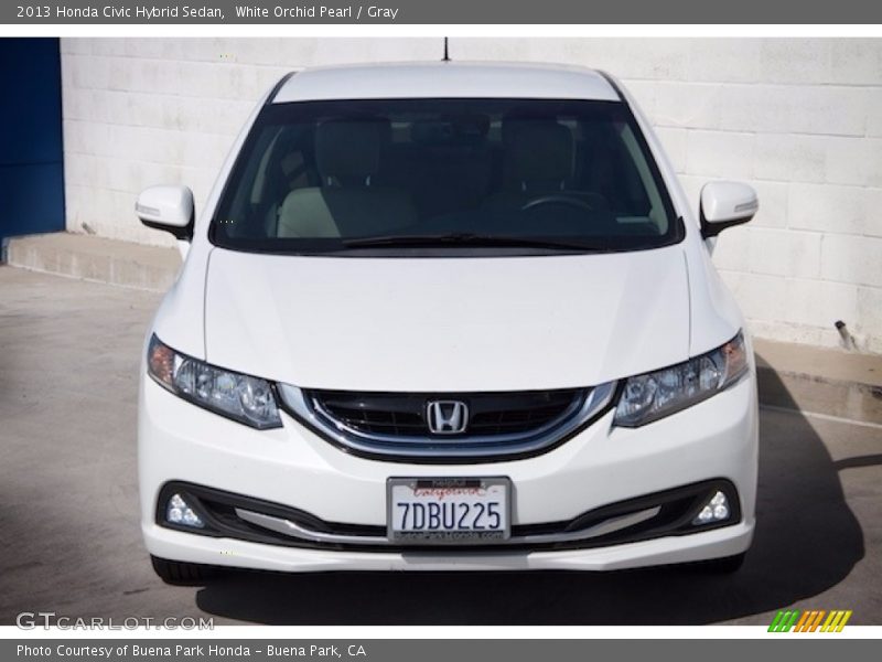 White Orchid Pearl / Gray 2013 Honda Civic Hybrid Sedan